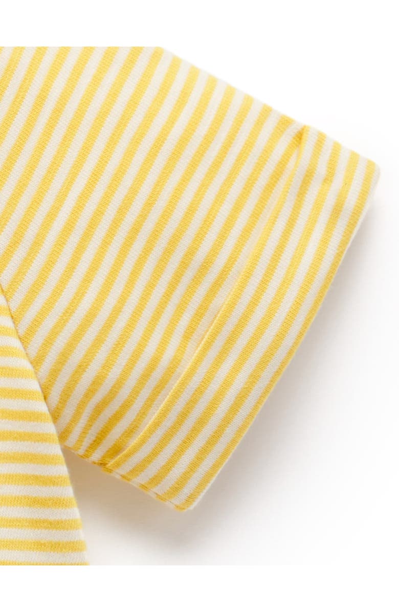 Purebaby Striped Short Romper, Alternate, color, Pineapple Mini Stripe