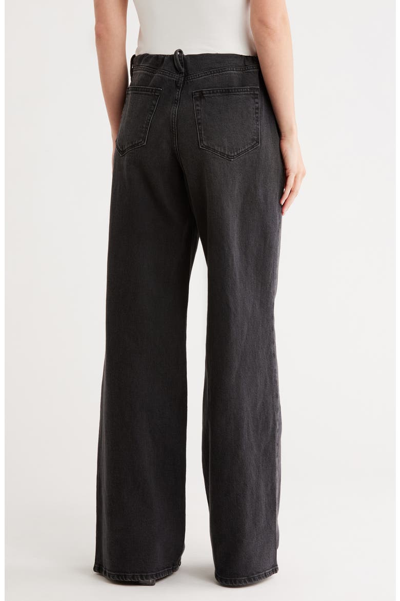 Wide Leg Pull-On Jeans, Alternate, color, BLACK