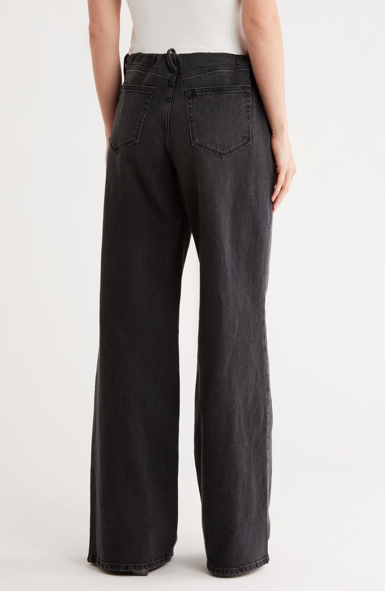 Good American Wide Leg Pull-On Jeans, Alternate, color, Black