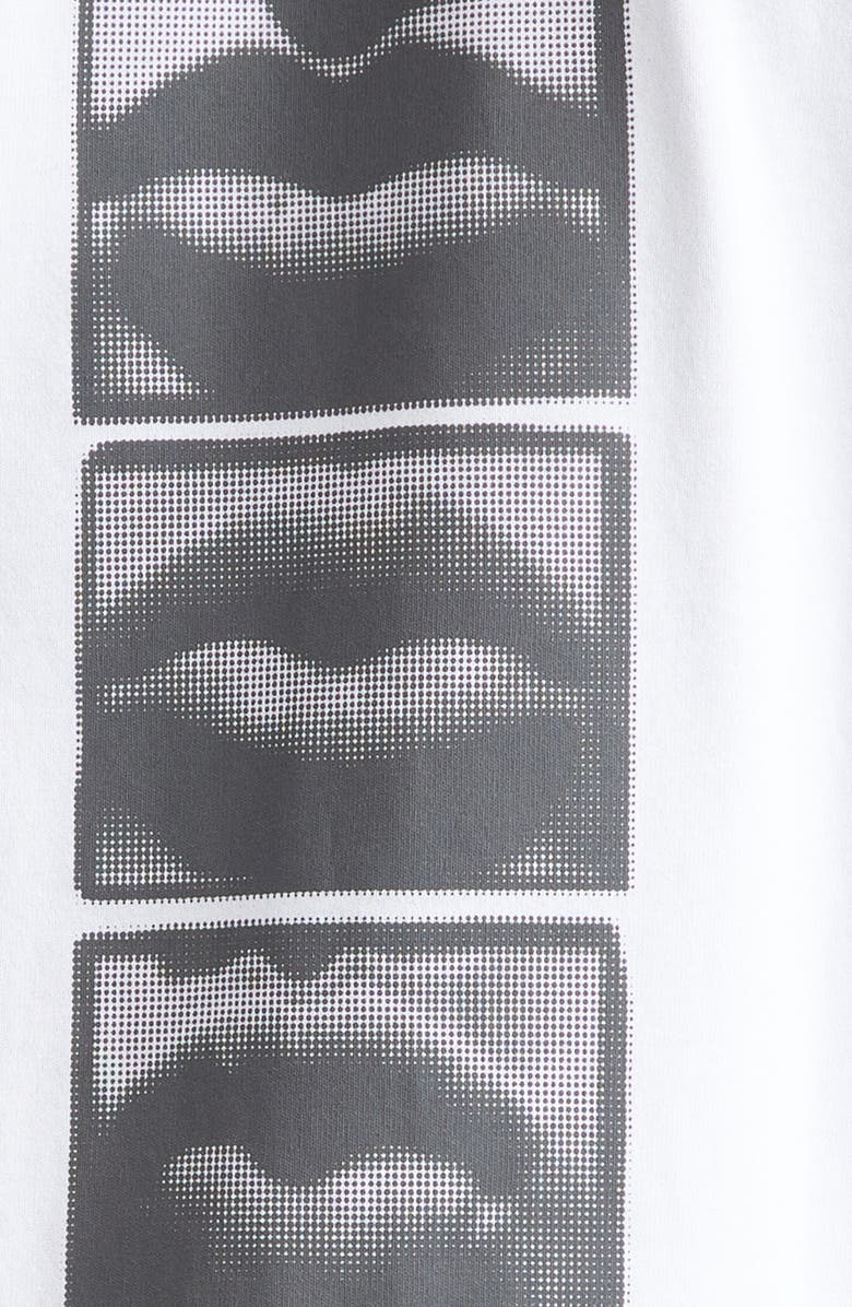 Balmain Lips Print Logo Raglan Sleeve Organic Cotton T-Shirt, Alternate, color, 