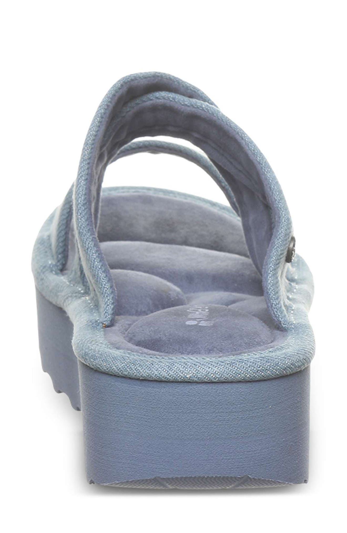BEARPAW Altitude Platform Slide Sandal, Alternate, color, Denim Blue