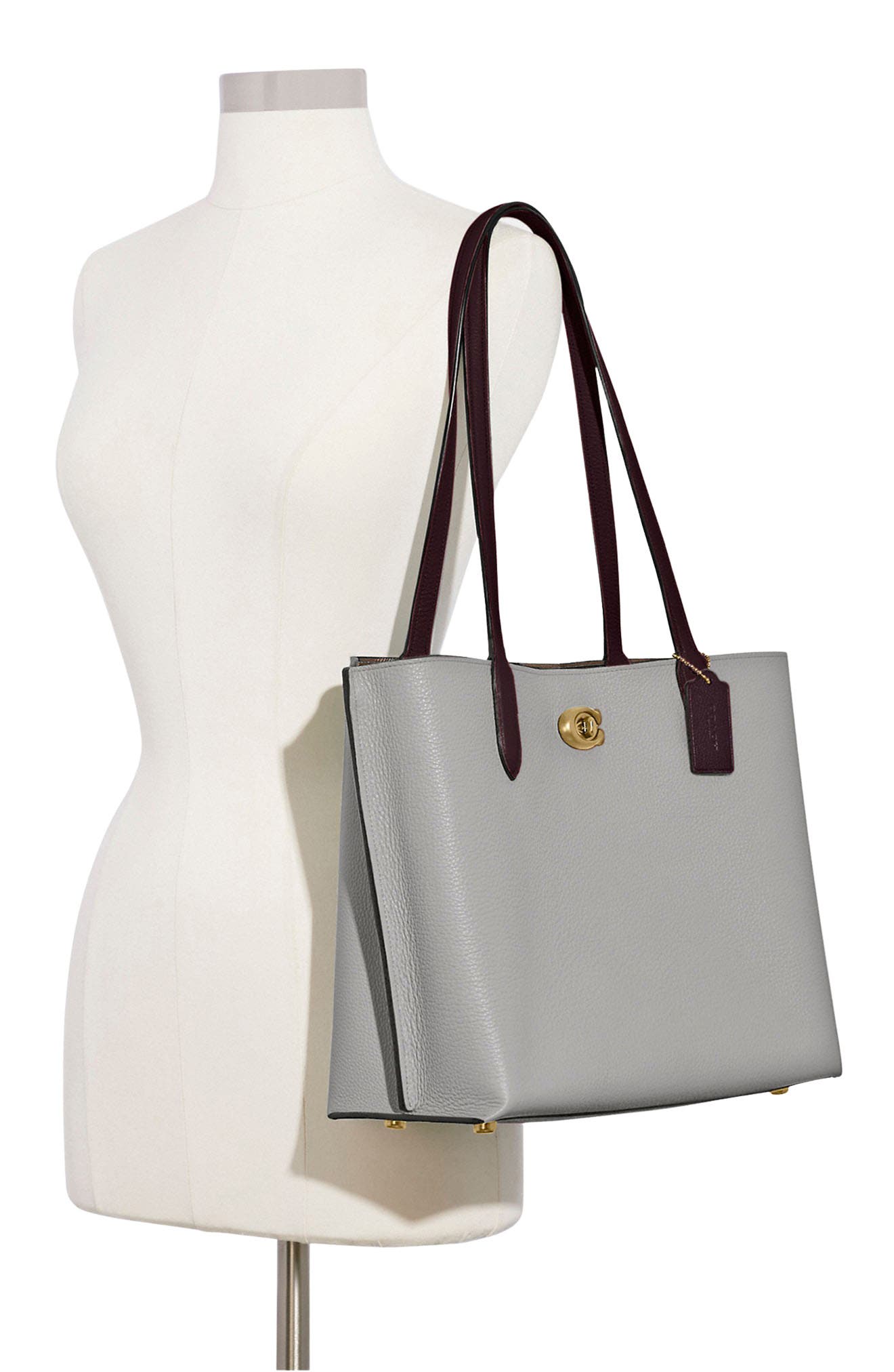 Willow Colorblock Leather Tote, Alternate, color, B4/ DOVE GREY MULTI