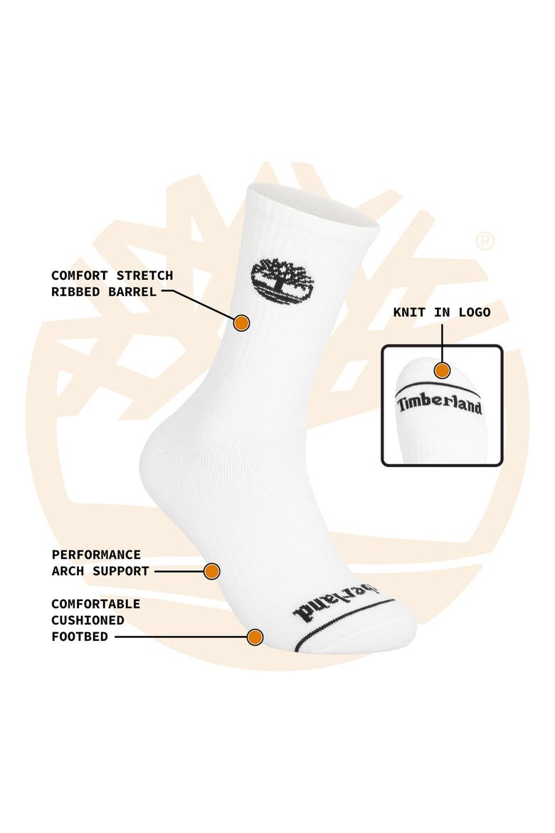 6-Pack Crew Length Socks, Alternate, color, WHITE