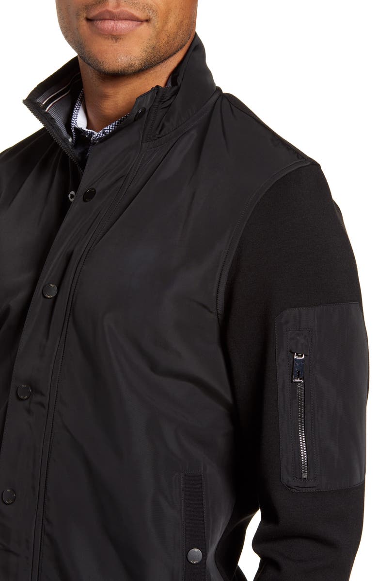 Ted Baker London Lerner Mixed Media Jacket, Alternate, color, Black