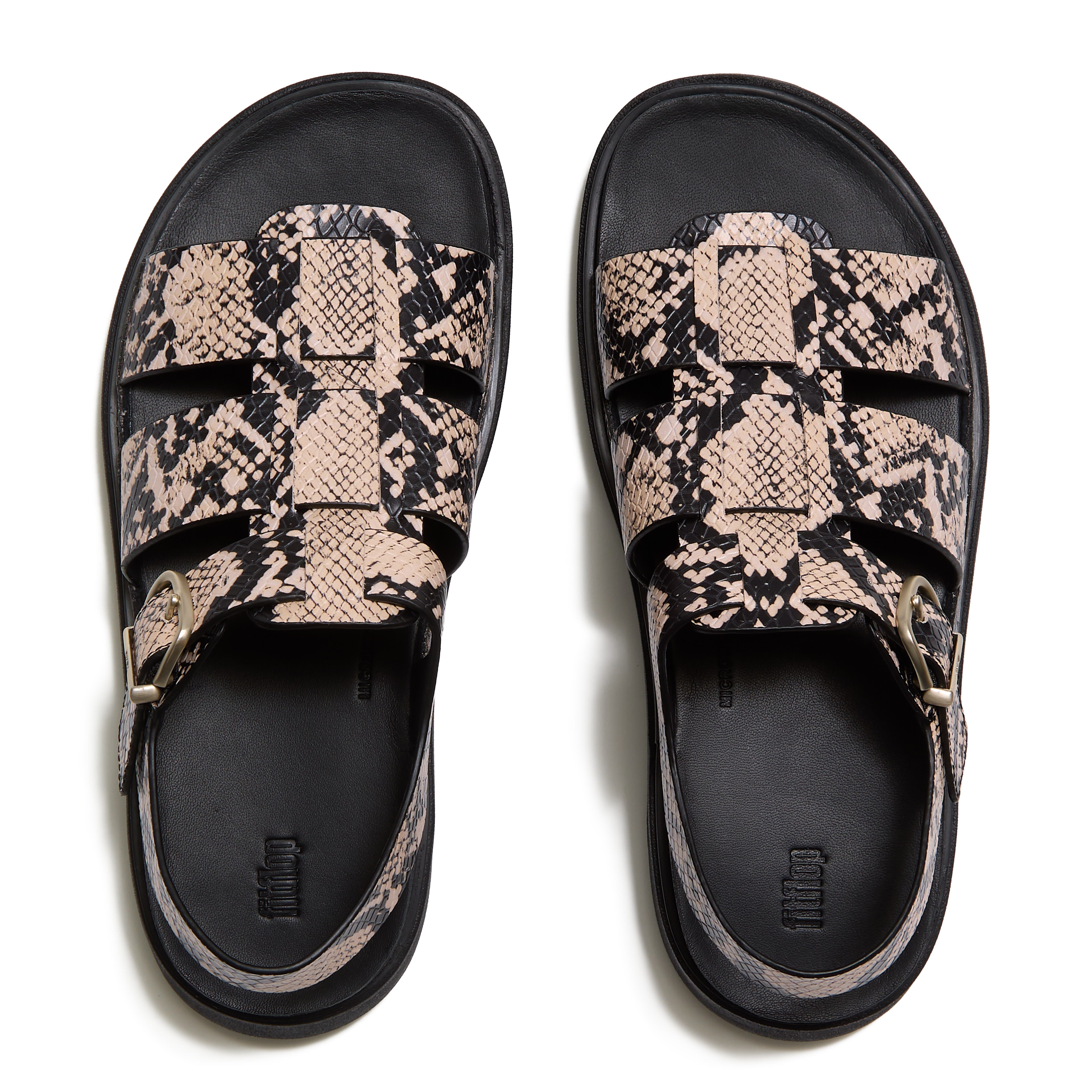 Gen FF Snake Fisherman Sandals, Alternate, color, Hazy Taupe/Black