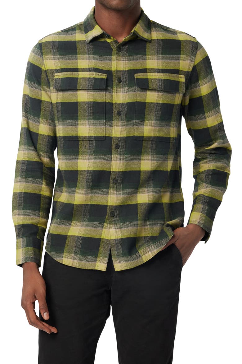 Stadium Shirt Jacket, Main, color, BLACK GREEN FINE CHECK