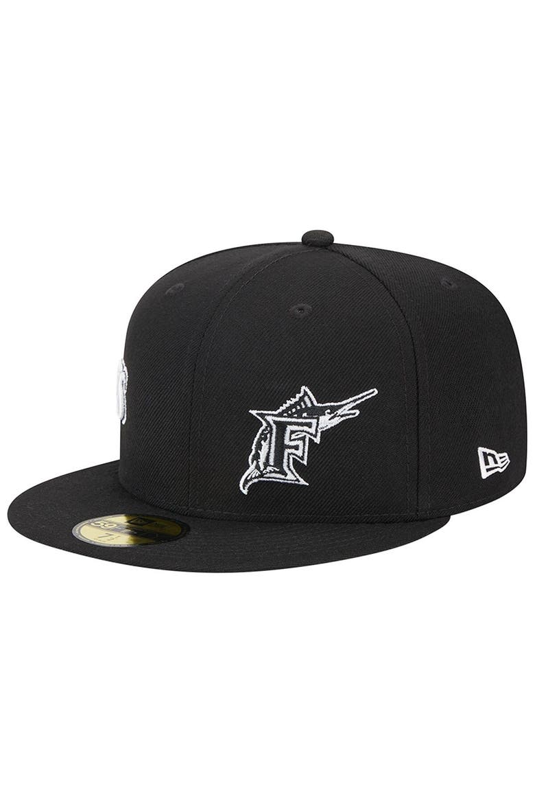 Men's New Era Black Florida Marlins Jersey 59FIFTY Fitted Hat, Alternate, color, Black