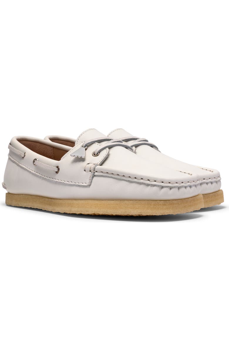 Clarks<sup>®</sup> Originals Godney Boat Moc Toe Loafer, Alternate, color, White Grain Leather