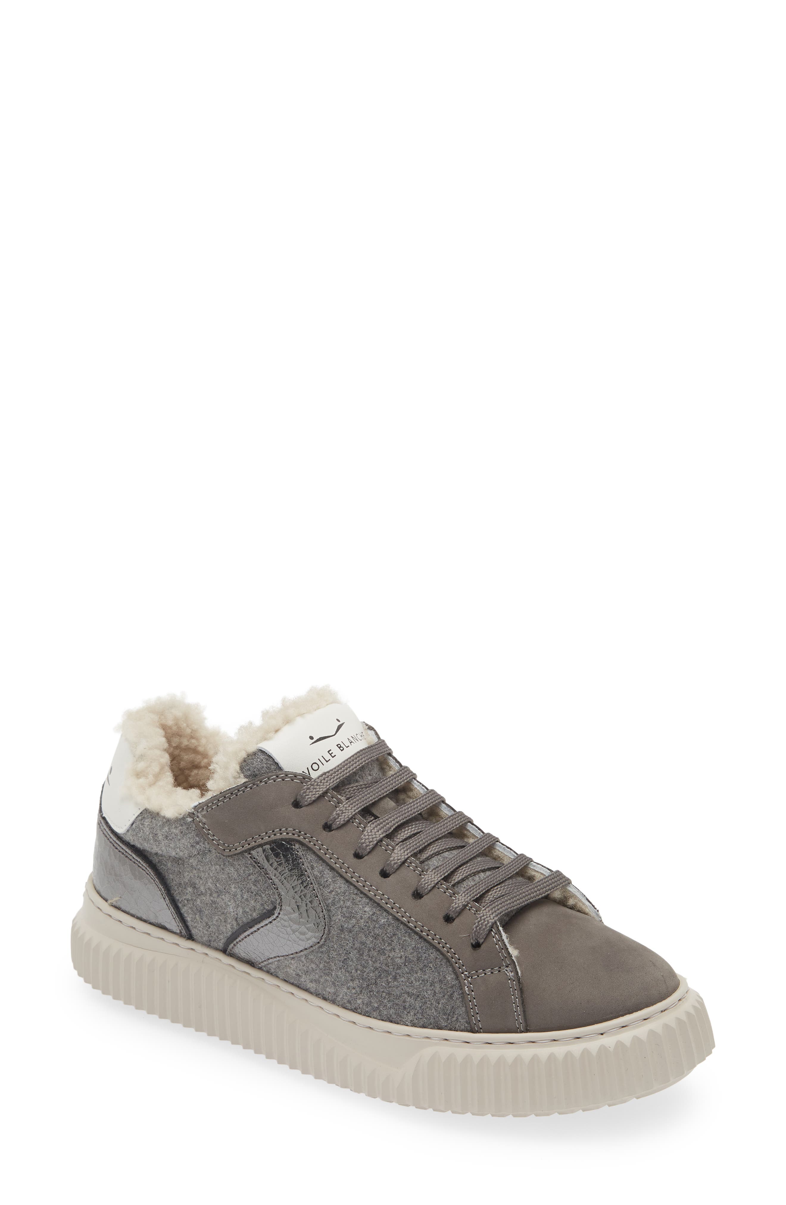 Voile Blanche Lipari Genuine Shearling Lined Sneaker, Main, color, Anthracite Black
