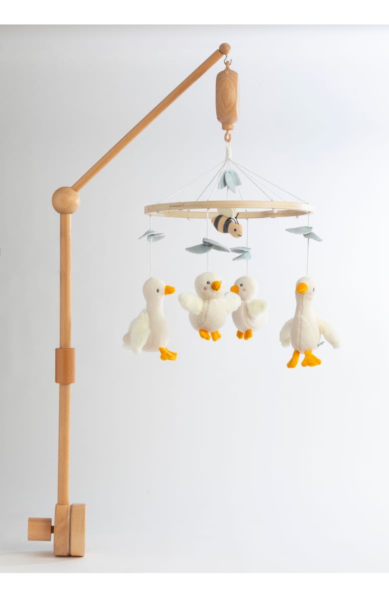 Living Textiles Musical Mobile - Goosey Goosey, White, Alternate, color, White