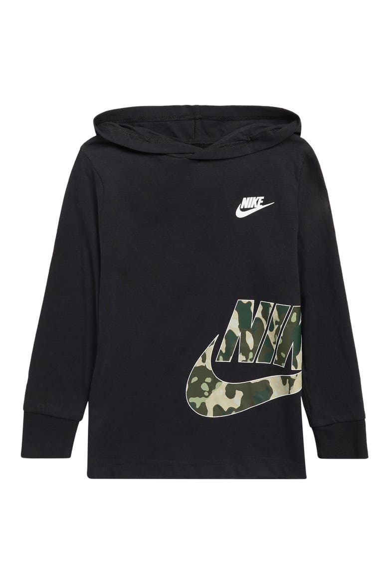 Kids' Sportswear Camo GFX Sweatshirt, Main, color, BLACK