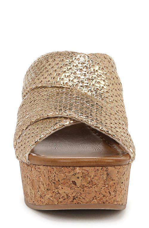 Blowfish Malibu Abi Woven Wedge Sandal In Gold Faux Raffia