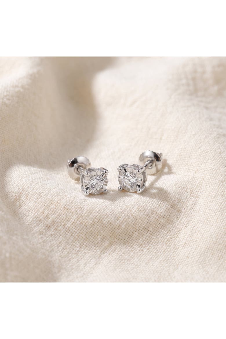 Screw Back Diamond Studs Lab Grown, Alternate, color, Silver