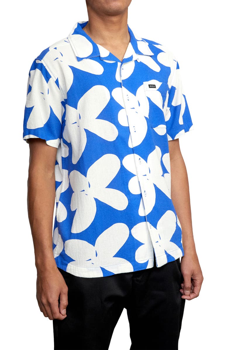 RVCA Bailey Elder Floral Short Sleeve Button-Up Camp Shirt, Alternate, color, 