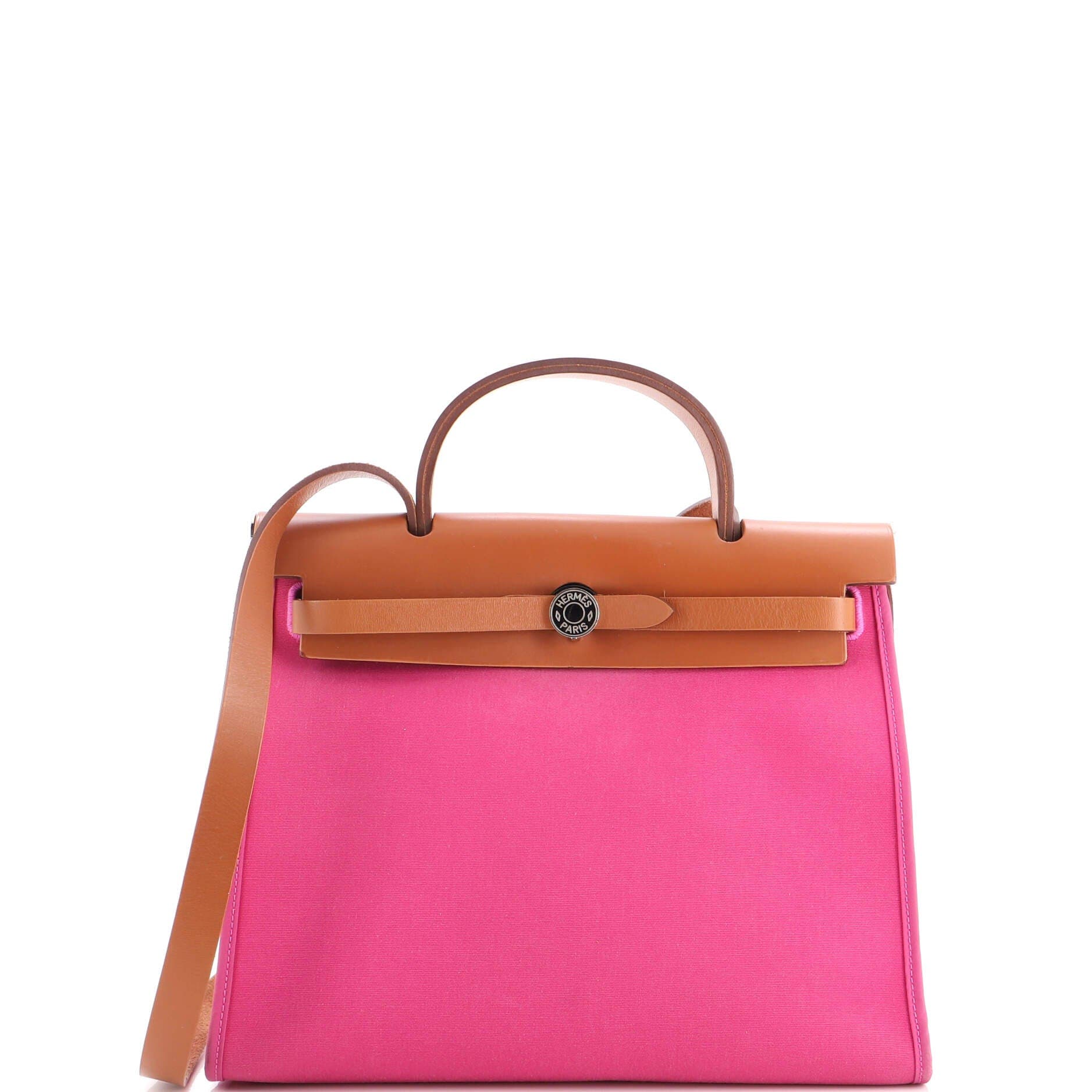 Herbag Zip Leather and Toile 31, Main, color, Pink