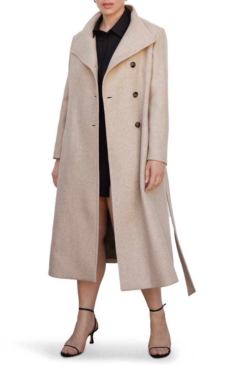 MANGO Longline Wool Blend Coat, Alternate, color, 