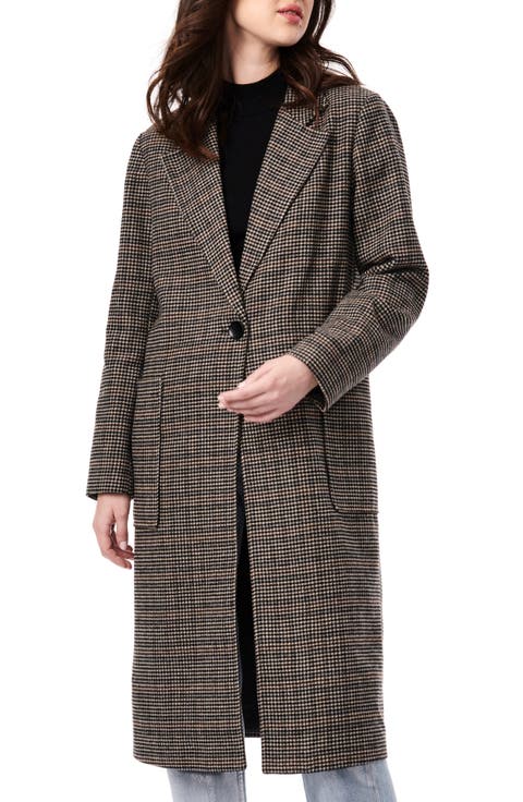 Microhoundstooth Wool Duster Coat