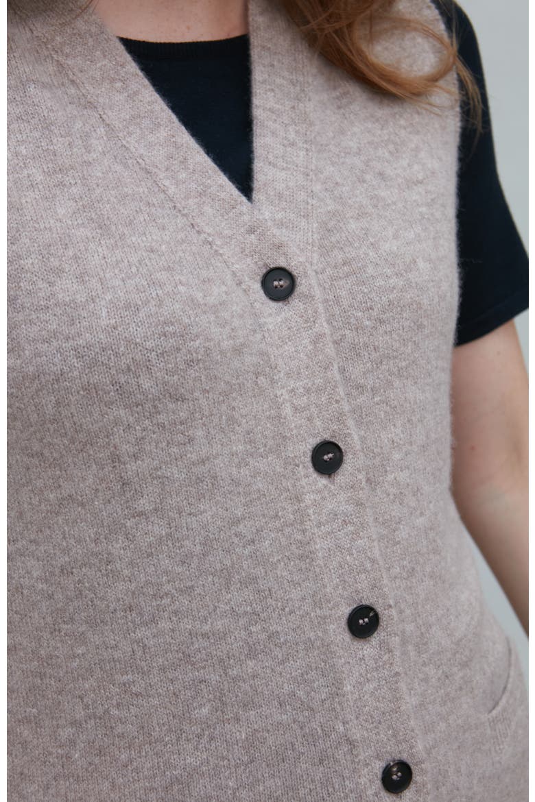Laura Relaxed Fit Sleeveless Cardigan, Alternate, color, Cobble