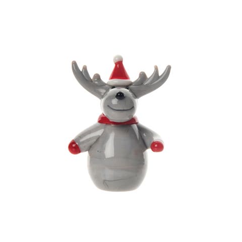 Moose w/Santa Hat Figurine