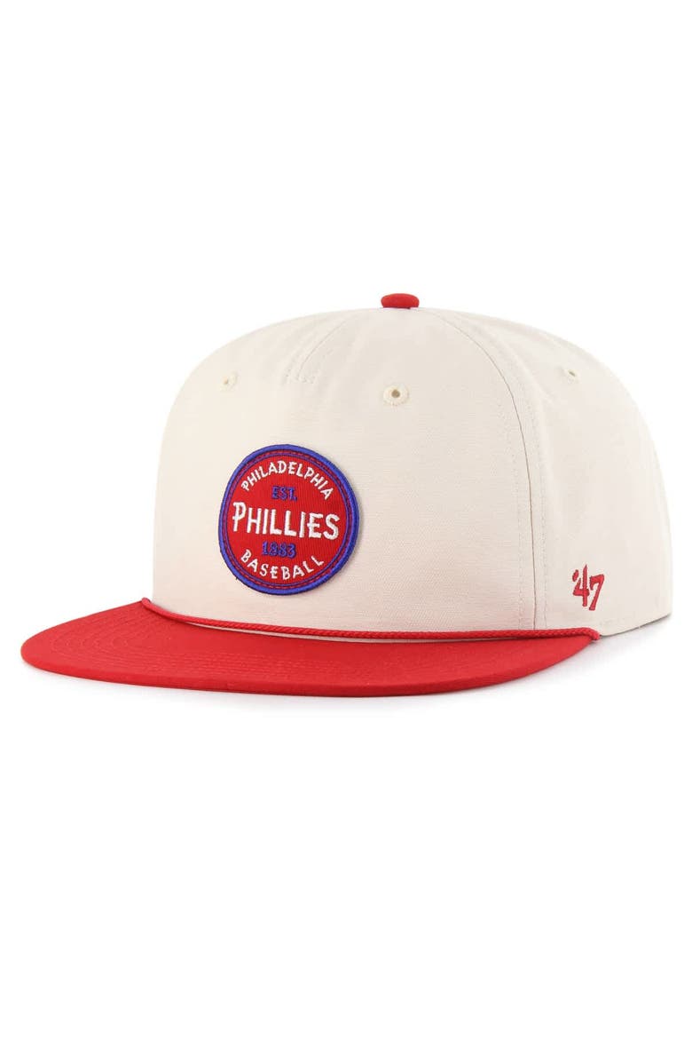 Men's '47  Natural Philadelphia Phillies Payson Captain Snapback Hat, Main, color, Natural