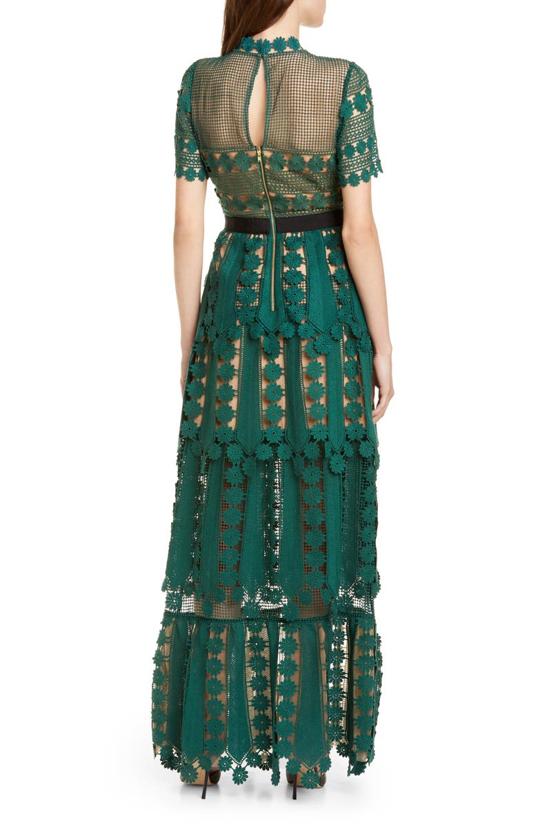 Self-Portrait Teardrop Lace Maxi Dress, Alternate, color,