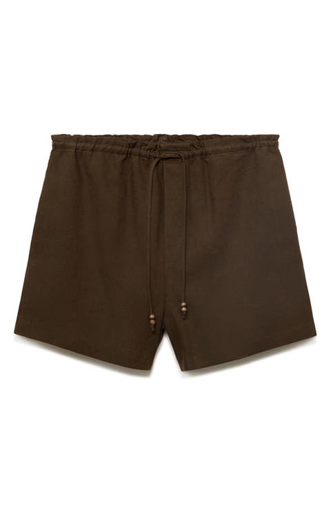 Drawstring Waist Line Blend Shorts
