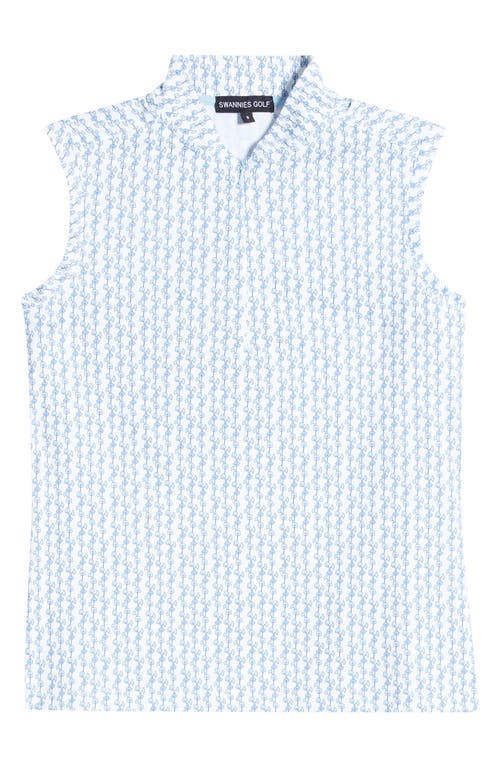 Swannies Kimmie Sleeveless Performance Quarter Zip Top In Sky