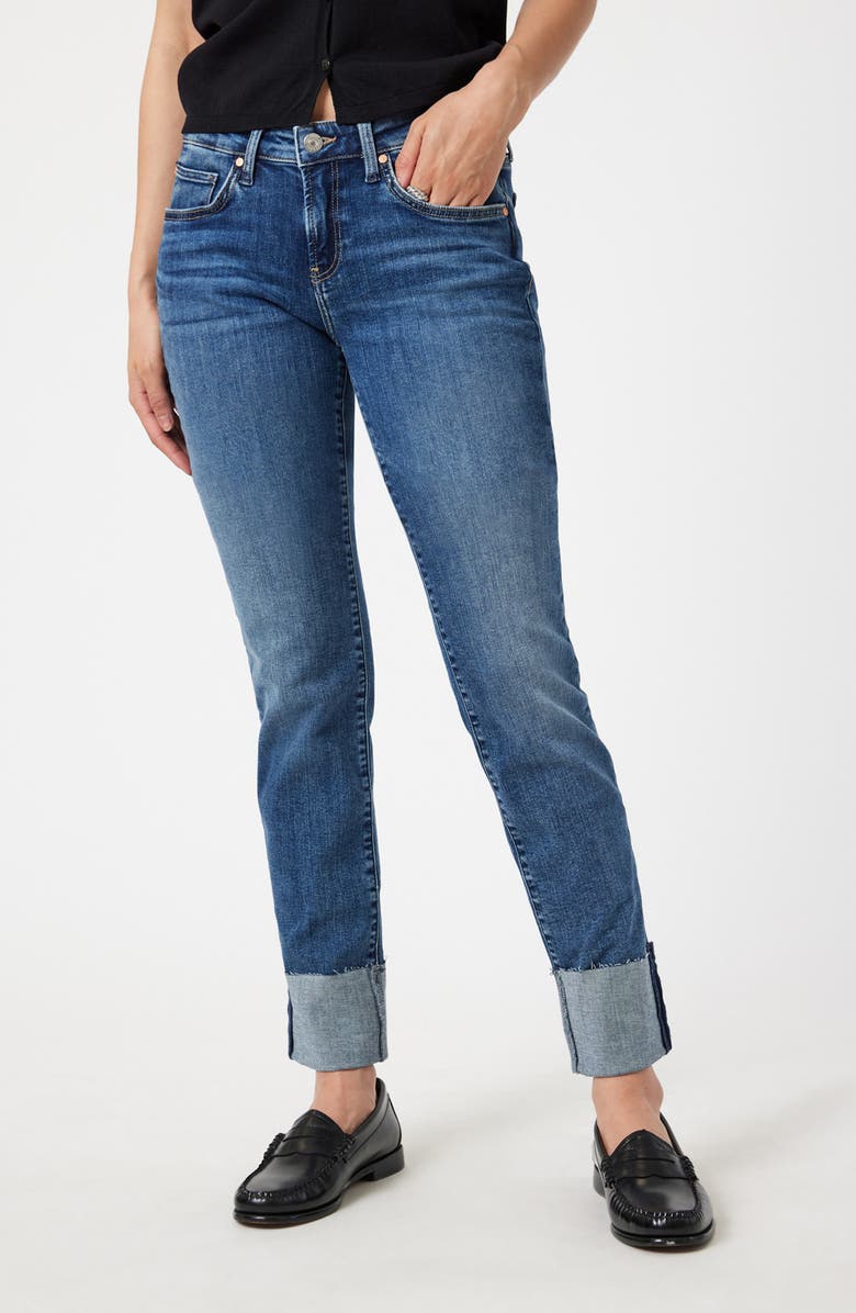 Mavi Jeans Emma Mid Rise Slim Boyfriend Jeans, Main, color, Mid Used Flex Blue