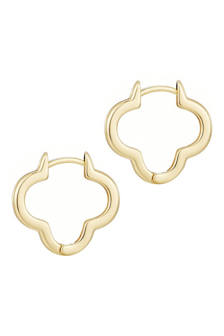 Clover Hoop Earrings, Alternate, color, GOLD