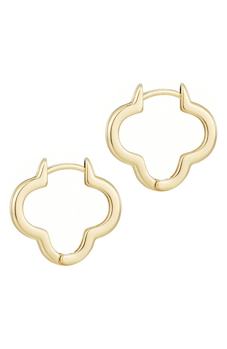 Adornia Clover Hoop Earrings, Alternate, color, Gold