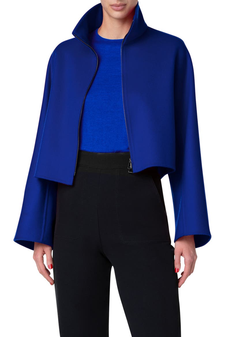 Mimi Double Face Cashmere Crop Jacket, Main, color, 706 PURPLE
