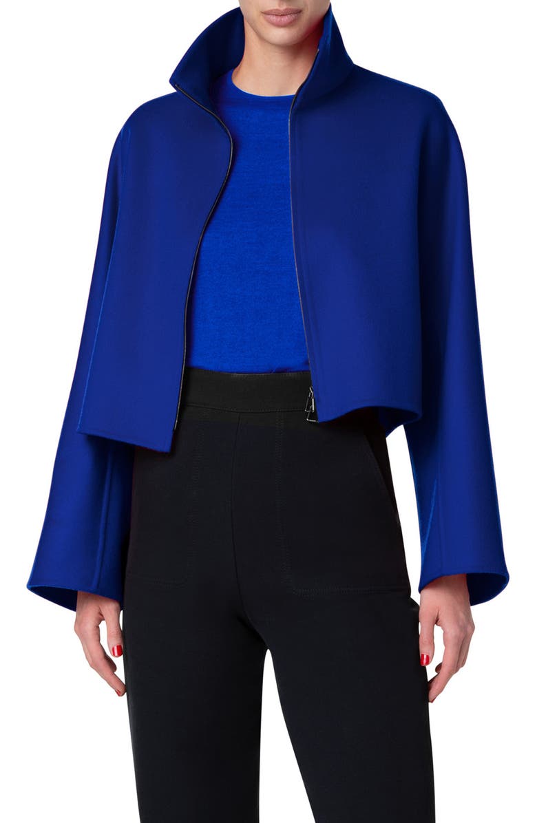 Akris Mimi Double Face Cashmere Crop Jacket, Main, color, 