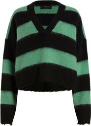 AllSaints Lou Stripe Crop Sweater