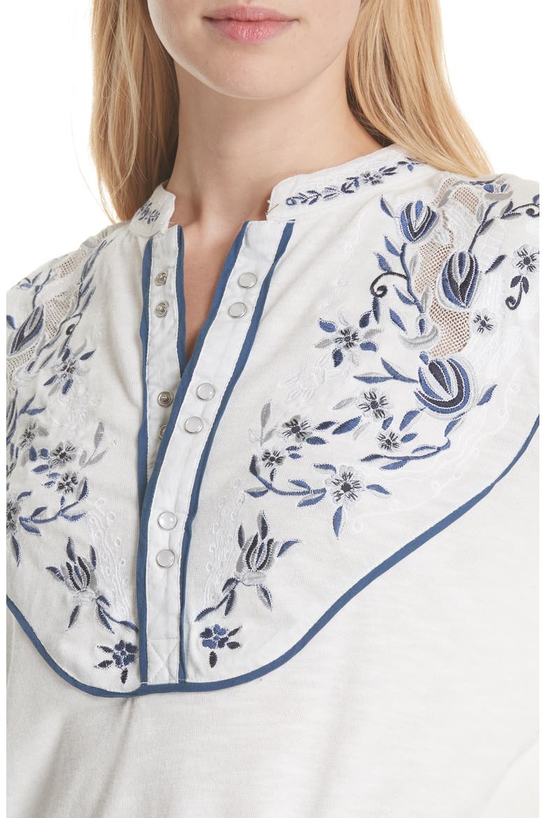 Sundance Kid Western Henley, Alternate, color, IVORY