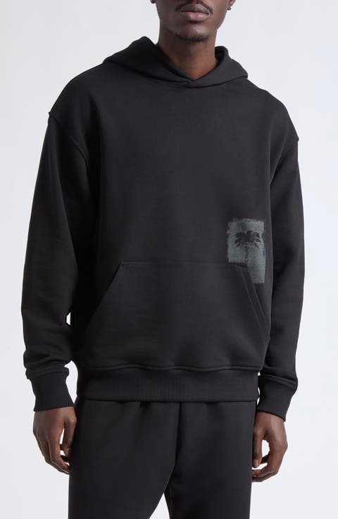Palm Tree Loose Brushed Cotton Hoodie