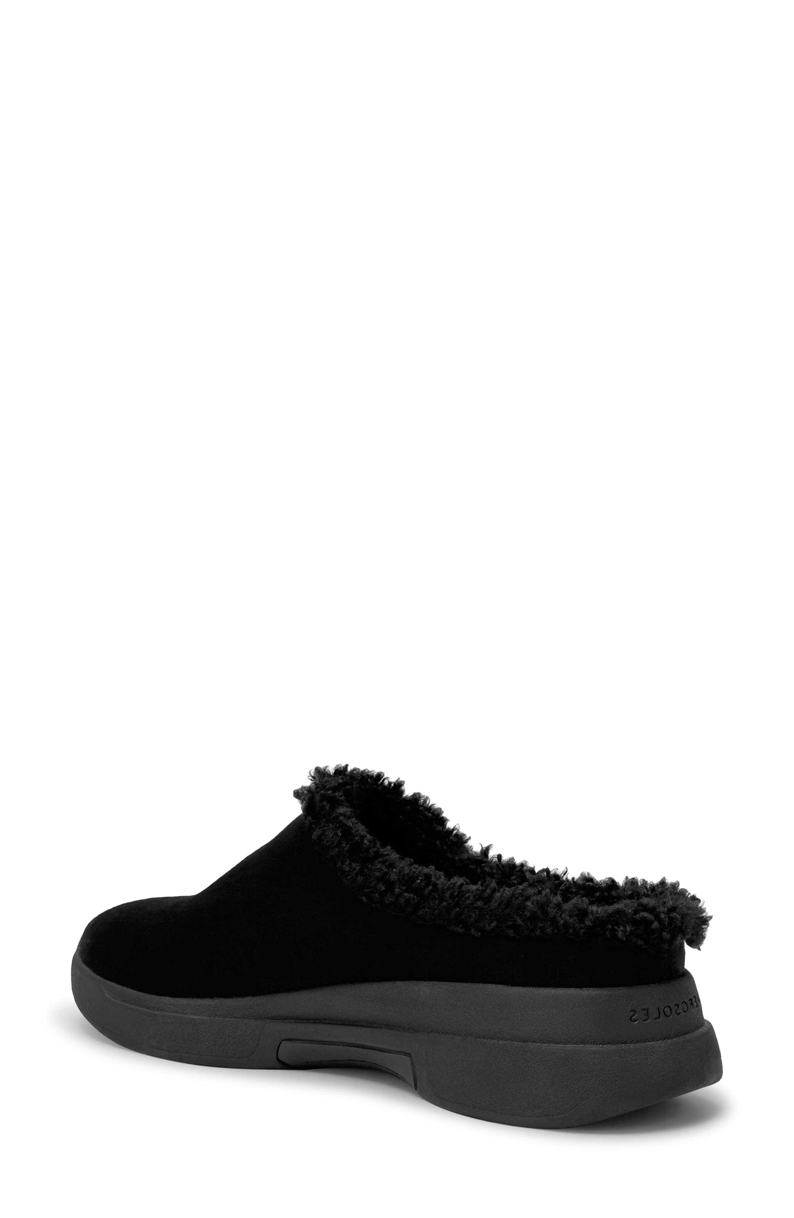 Aerosoles Flory Faux Shearling Slipper, Alternate, color, Black Suede Shearling