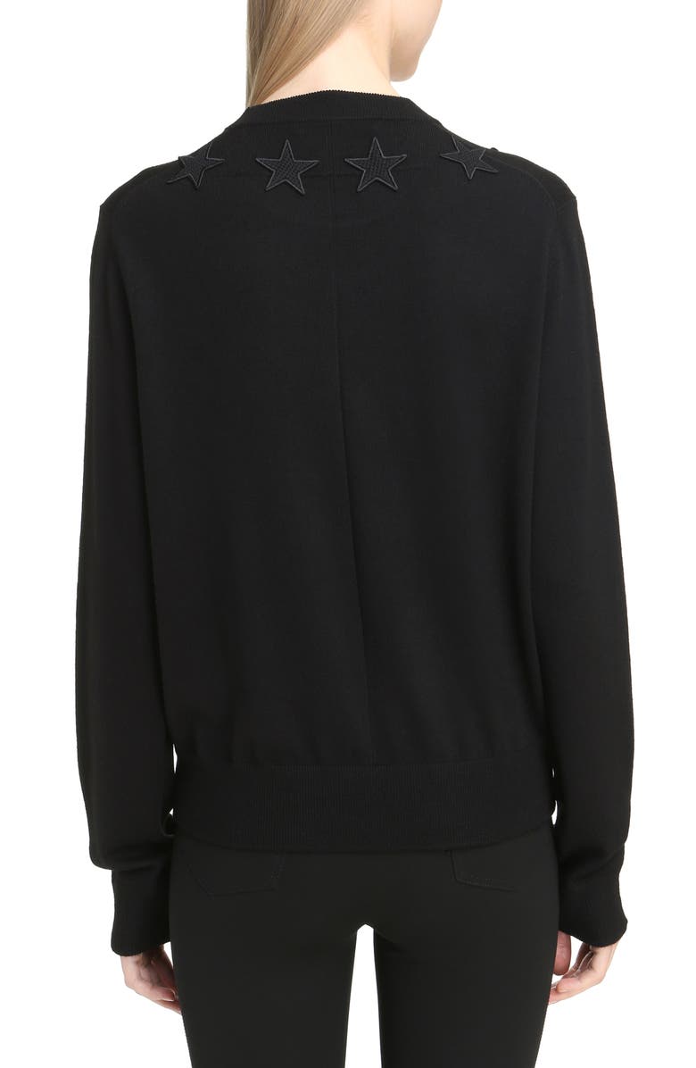 Givenchy Star Embellished Wool Sweater, Alternate, color, 