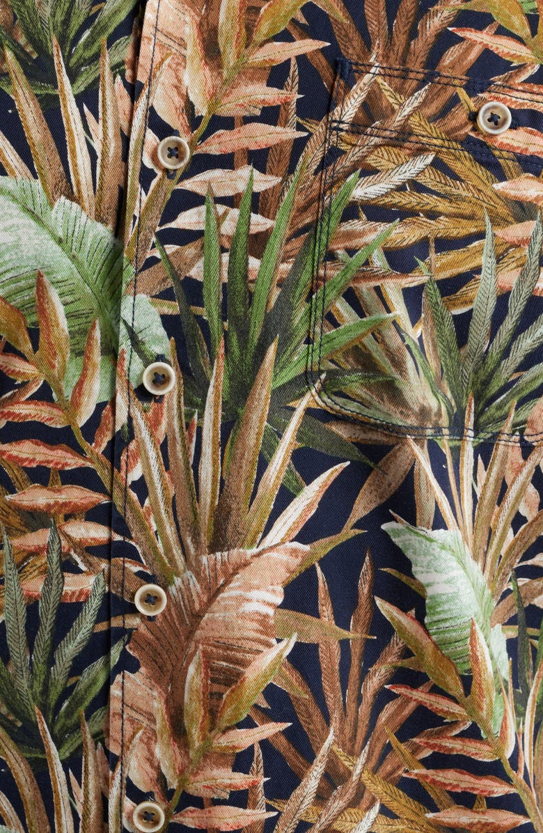 Tommy Bahama Tortola Jungle Trek Short Sleeve Button-Up Shirt, Alternate, color, Olive Tree
