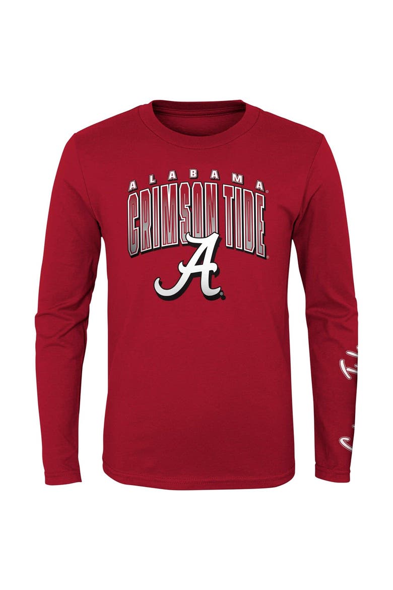 Preschool Crimson/Heather Gray Alabama Crimson Tide Fan Wave Short & Long Sleeve T-Shirt Combo Pack, Alternate, color, Crimson