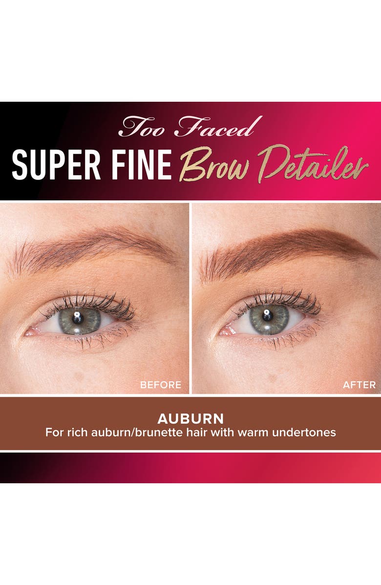 Too Faced Superfine Brow Detailer Pencil, Alternate, color, Auburn