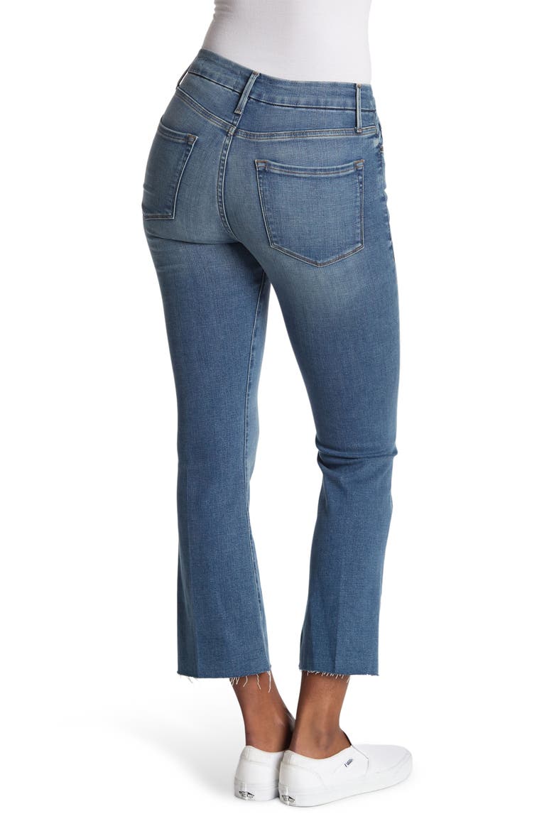 Le Crop Mini Boot High Waist Raw Hem Jeans, Alternate, color, COLUMBUS