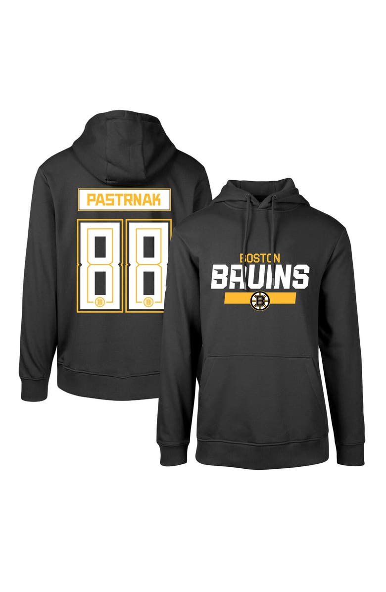 LEVELWEAR Men's Levelwear David Pastrnak Black Boston Bruins Podium Name & Number Pullover Hoodie, Main, color, Black