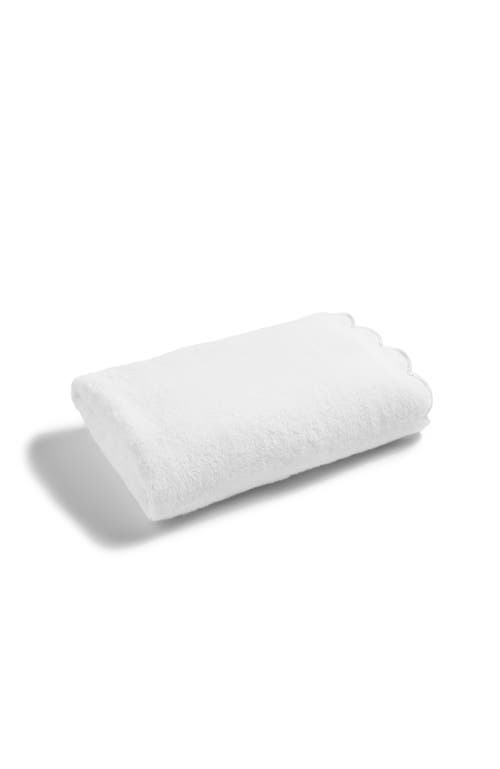 Christy Scallop Edge Luxury Turkish Cotton Bath Towels In White