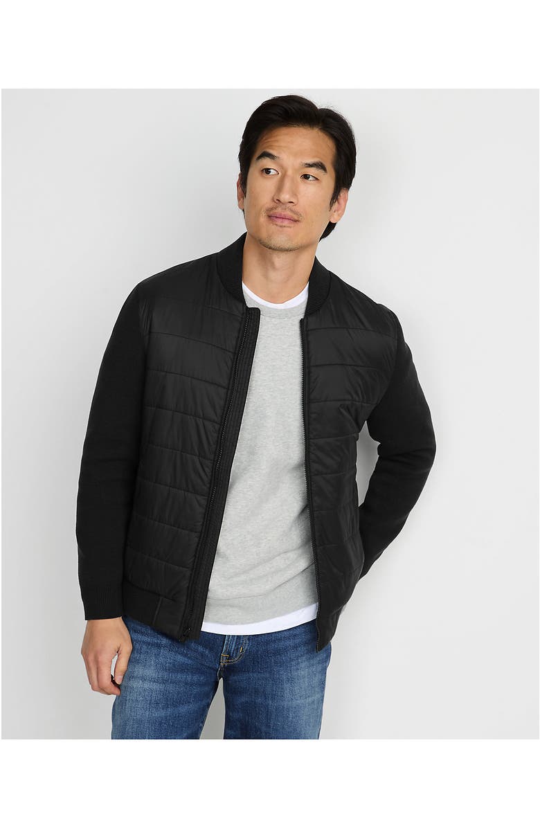 Lands' End Insulated Sweater Jacket, Alternate, color, Black