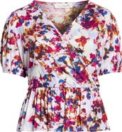 Loveappella Surplice Peplum Top