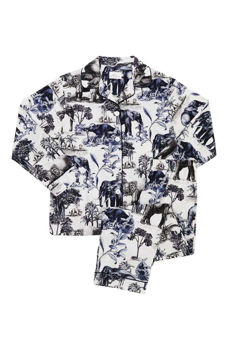 The Cat's Pajamas Luxe Pima Pajama Print Set, Alternate, color, Safari Toile
