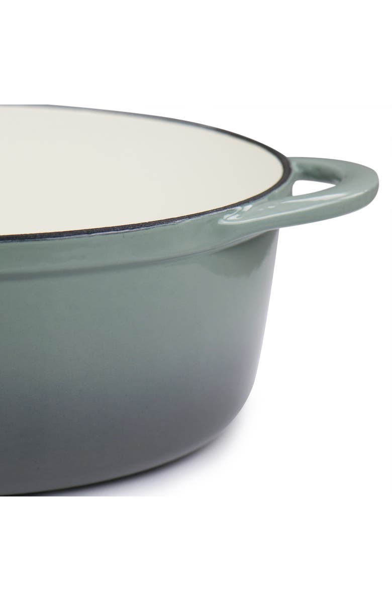 Megachef 7 Quarts Oval Enameled Cast Iron Casserole, Alternate, color, Gray