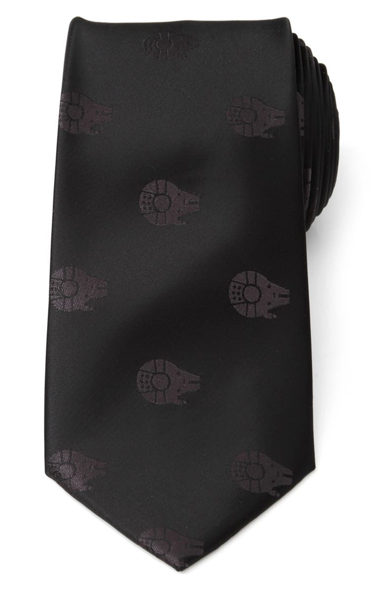Cufflinks, Inc. Star Wars<sup>™</sup> Millennium Falcon Tie, Main, color, Black