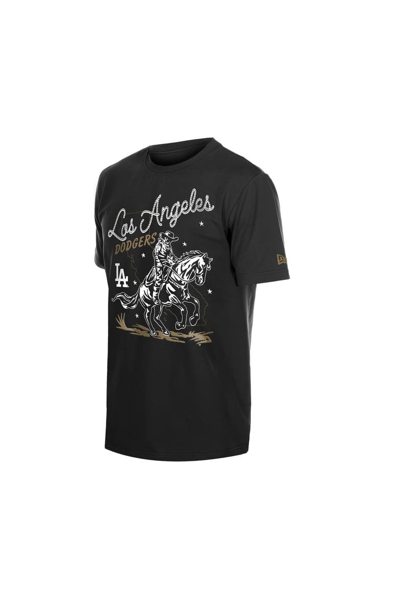 Men's New Era  Black Los Angeles Dodgers Injection Lifestyle Urban Ranchwear T-Shirt, Alternate, color, Black
