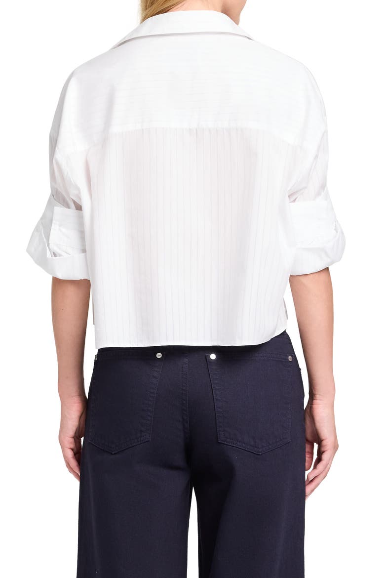 Next Ex Rolled Cuff Shirt, Alternate, color, WHITE / LIGHT BLUE